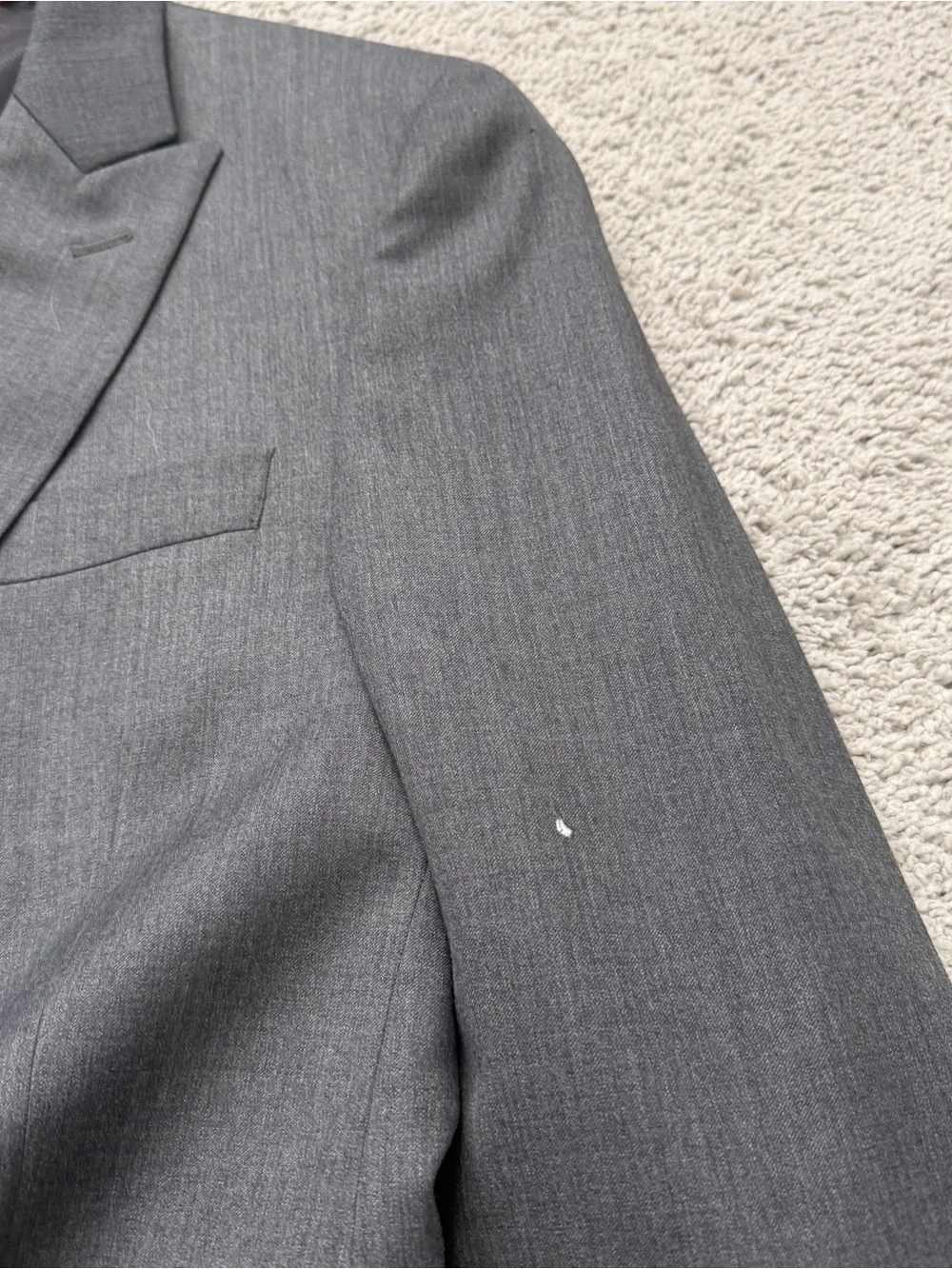 Alfani Mens 3 Piece Suit 100% Wool Gray Jacket 36S Vest Pants 30x30